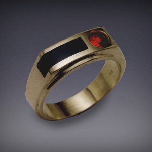 Men's Garnet with Black Onyx