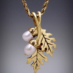 Oak Leaves with Pearl Acorns